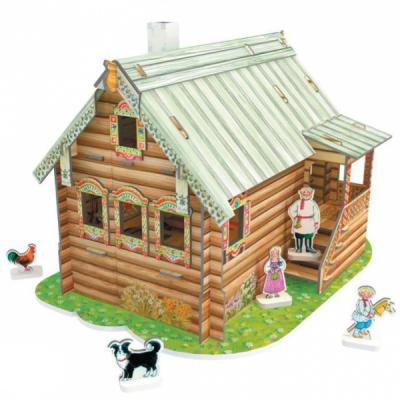 Сборная модель Умная бумага Русская изба с героями (206)