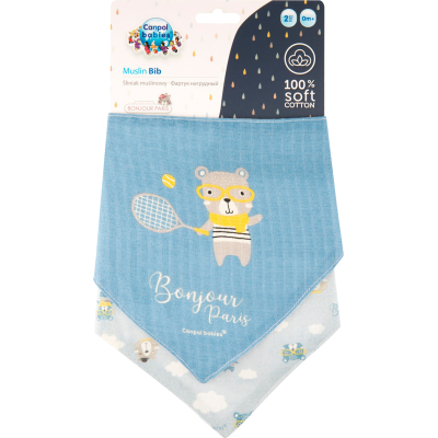 Слюнявчик Canpol babies Bonjour Paris 2 шт Голубой (26/900_blu)