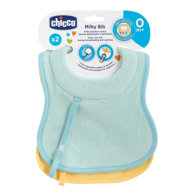 Слюнявчик Chicco Milky 2 шт голубой (16300.20)