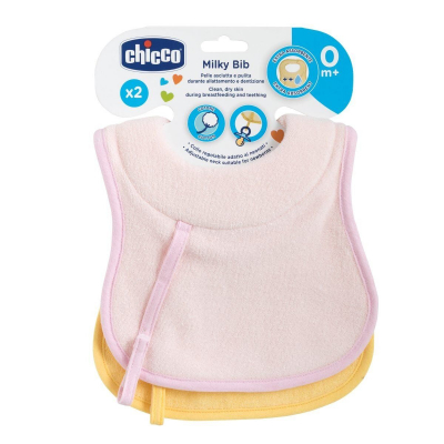 Слюнявчик Chicco Milky 2 шт розовый (16300.10)