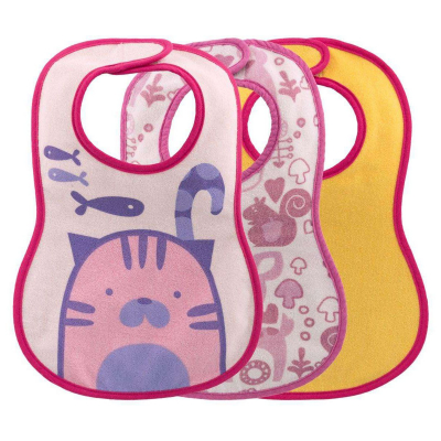 Слюнявчик Chicco Weaning Bib 3 шт. розовый (16301.10)