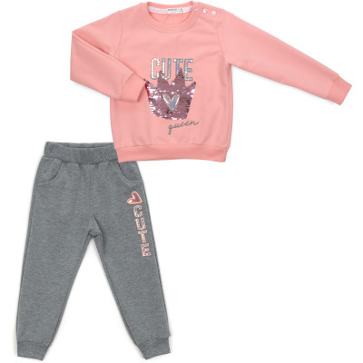 Спортивний костюм дитячий Breeze з короною перевертишем (16480-92G-peach)