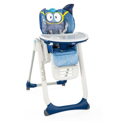 Стульчик для кормления Chicco Polly 2 Start 4-х колесный синий (79205.23)