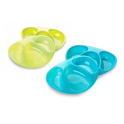 Тарелка Tommee Tippee трехсекционная бирюзовая и салатовая 2 шт (440272-2)