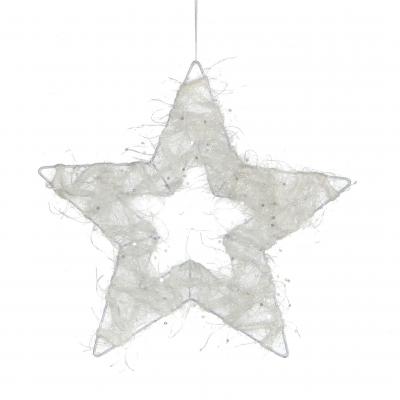 Украшение декоративное Christmas House Звезда белая блестящая 20 см (8718861140286)