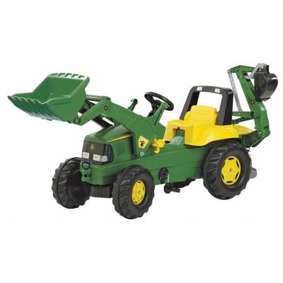 Веломобиль Rolly Toys Экскаватор rollyJunior John Deere зелено-желтый (811076)