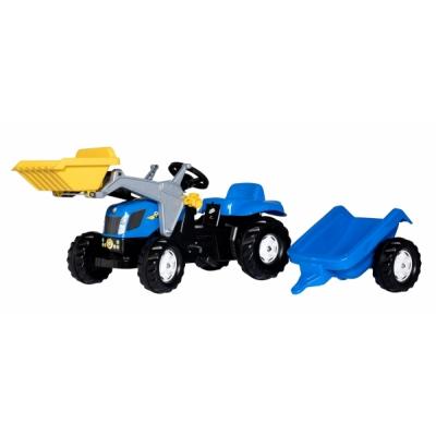 Веломобиль Rolly Toys Трактор с прицепом и ковшом rollyKid NEW HOLLAND (023929)