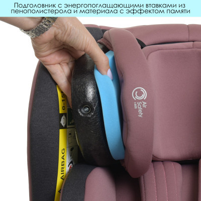 Автокрісло El Camino ME 1081 I-Trust 360 IsoFix 0-36 кг pale pink (ME 1081 pale pink)