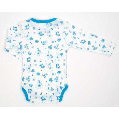 Боді дитяче Breeze з довгим рукавом (1027-92-creamblue)