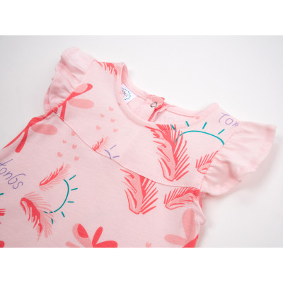 Боді дитяче Tongs пісочник з квіточками (4743-56G-peach)