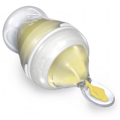 Бутылочка для кормления Nuby Natural Touch с силиконовой ложечкой 150 мл, 3м+ (67275)