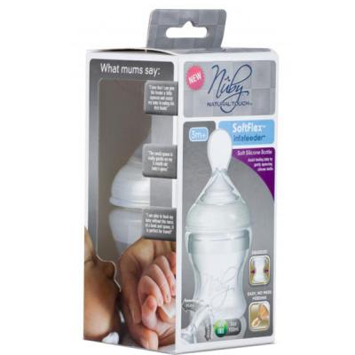 Бутылочка для кормления Nuby Natural Touch с силиконовой ложечкой 150 мл, 3м+ (67275)