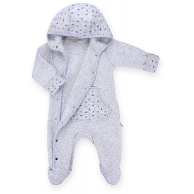 Человечек Bibaby на кнопочках с карманчиком (60186-62B-gray blue)