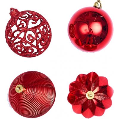 Елочная игрушка ColorWay Merry Christmas mix 16 шт (8 см) RED (CW-MCB816RED)
