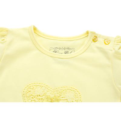 Футболка детская Breeze с сердцем из кружев (7444-80G-yellow)