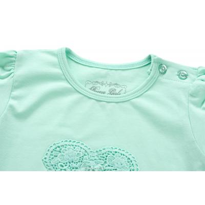 Футболка детская Breeze с сердцем из кружев (7444-86G-mint)