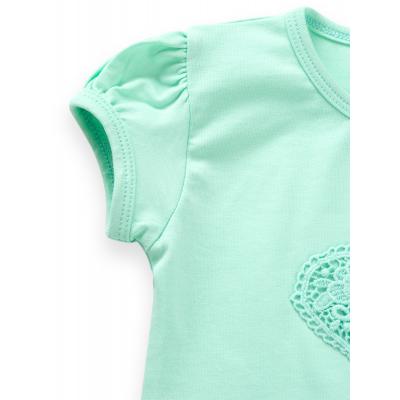 Футболка детская Breeze с сердцем из кружев (7444-86G-mint)