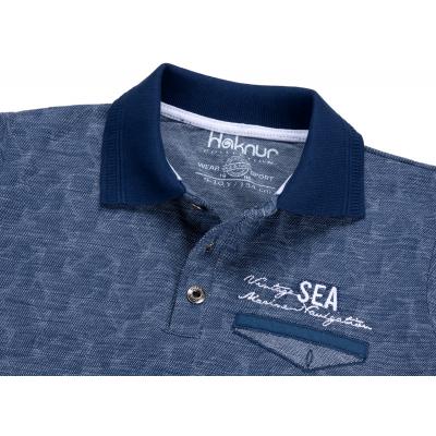 Футболка детская Haknur поло с парусником (5916-140B-blue)