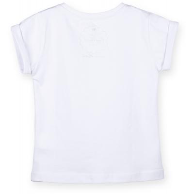 Футболка детская Haknur с цветочками и бусинками (5699-86G-white)