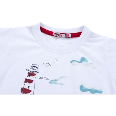 Футболка детская Haknur с парусниками (873-86B-white)