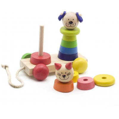 Каталка Мир деревянных игрушек Кот и собака (Д353)