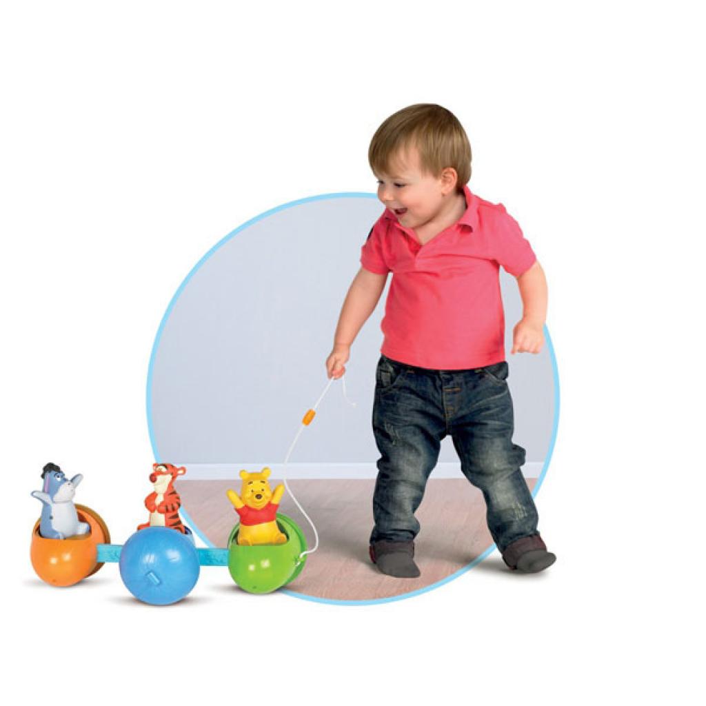 Каталка Tomy Винни Пух, Тигра и Ослик Иа на ярких желудях (T71861)