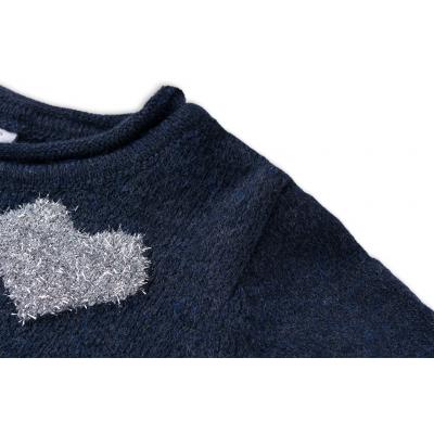 Кофта Breeze с серебряными сердечками (T-096-134/G-dark blue)
