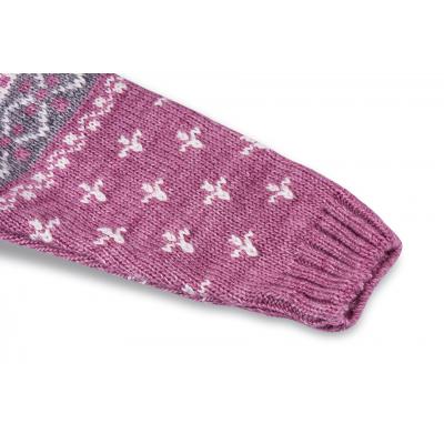 Кофта Tossy вязаная на молнии розовая с орнаментом (339-92G-pink)