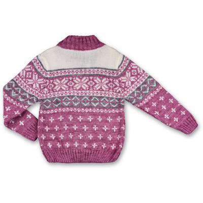 Кофта Tossy вязаная на молнии розовая с орнаментом (339-98G-pink)
