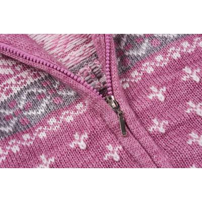 Кофта Tossy вязаная на молнии розовая с орнаментом (339-98G-pink)