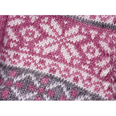 Кофта Tossy вязаная на молнии розовая с орнаментом (339-98G-pink)