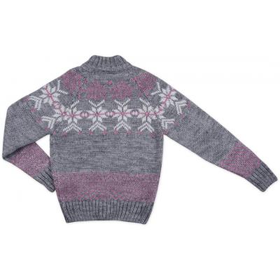Кофта Tossy вязаная на молнии серая с орнаментом (326-98G-gray)