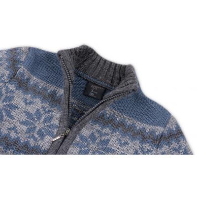 Кофта Tossy вязаная на молнии серая с орнаментом (403-104B-gray)