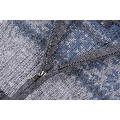 Кофта Tossy вязаная на молнии серая с орнаментом (403-116B-gray)