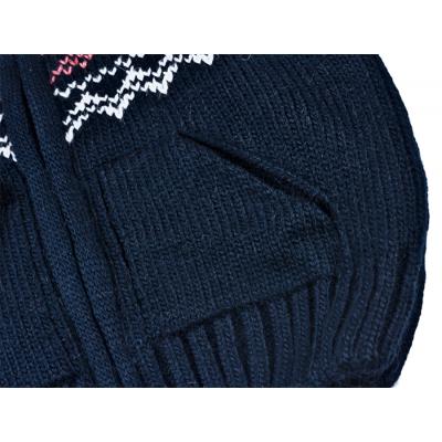 Кофта Tossy вязаная на молнии синяя с орнаментом (416-1-104B-blue)