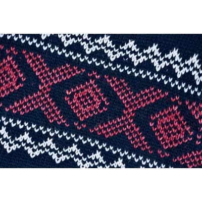 Кофта Tossy вязаная на молнии синяя с орнаментом (416-1-92B-blue)
