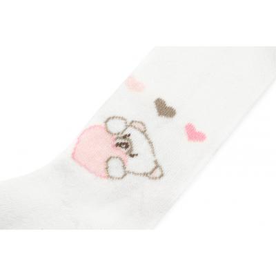 Колготки Bibaby для девочек с мишками белые (68085-74/G-white)