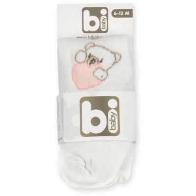 Колготки Bibaby для девочек с мишками белые (68085-74/G-white)