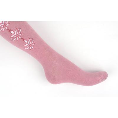 Колготки UCS SOCKS с розовыми цветочками по бокам (M0C0301-0876-3G-dark-pink)