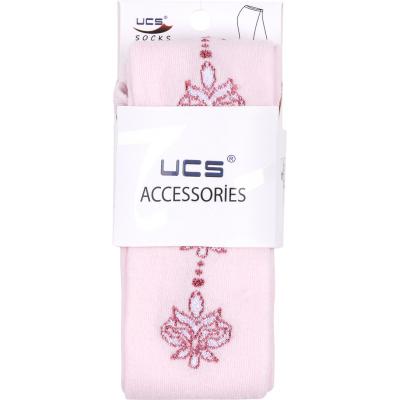 Колготки UCS SOCKS с розовыми цветочками по бокам (M0C0301-0876-3G-pink)