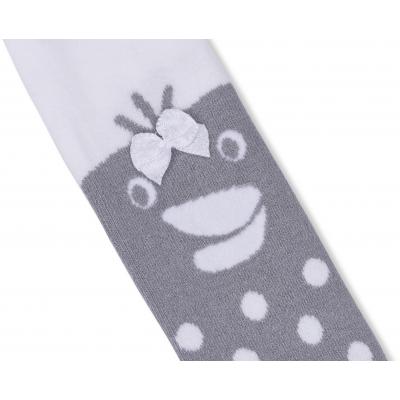 Колготки UCS SOCKS в горошек с бантиком (M0C0302-0899-NBG-white-grey)