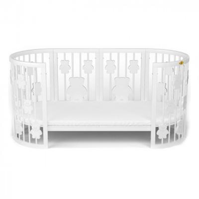 Кроватка Ingvart SMART BED ROUND с мишками белый (1369003)