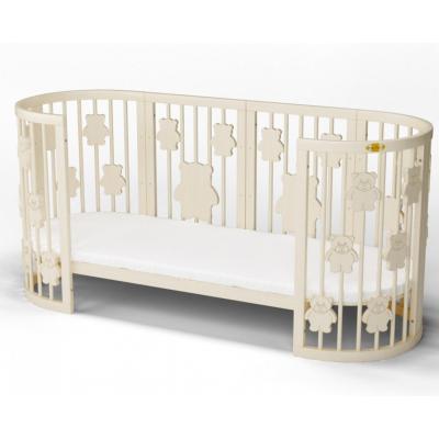 Кроватка Ingvart SMART BED ROUND с мишками молочный (1369001)