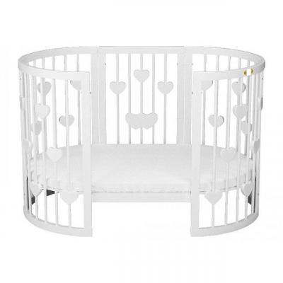 Кроватка Ingvart SMART BED ROUND с сердечками белый (1349003)
