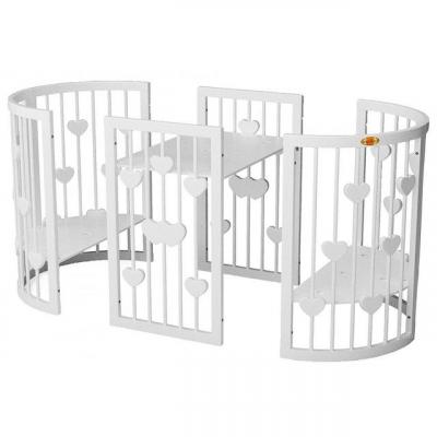 Кроватка Ingvart SMART BED ROUND с сердечками белый (1349003)
