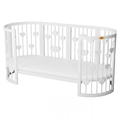 Кроватка Ingvart SMART BED ROUND с сердечками белый (1349003)