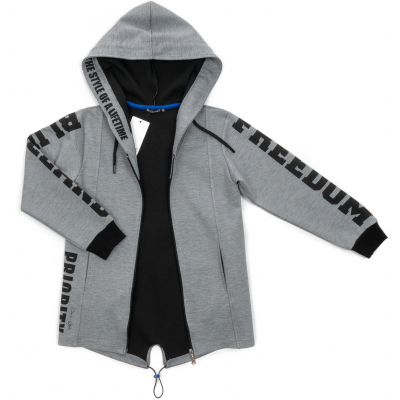 Куртка дитяча Blueland вітровка з капюшоном (10760-140B-gray)