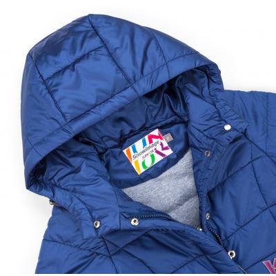 Куртка Snowimage удлиненная с капюшоном и цветочками (SICY-G107-110G-blue)