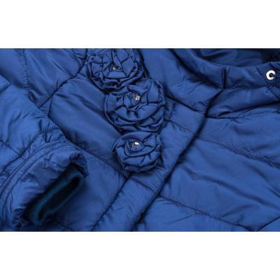 Куртка Snowimage удлиненная с капюшоном и цветочками (SICY-G107-116G-blue)