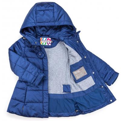 Куртка Snowimage удлиненная с капюшоном и цветочками (SICY-G107-134G-blue)